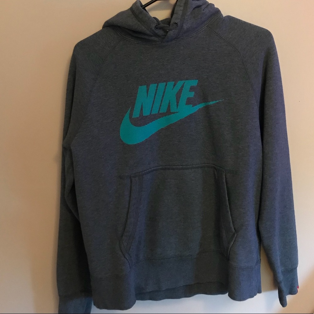 Nike Teal and Grey Sweatshirt